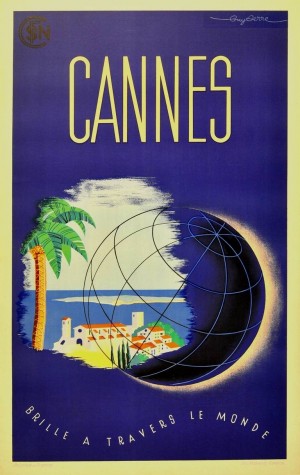 Guy Serre Cannes original vintage travel poster